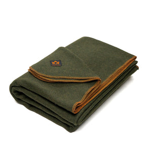 Open image in slideshow, Arcturus Military Wool Blanket - Olive Green (64&quot; x 88&quot;)

