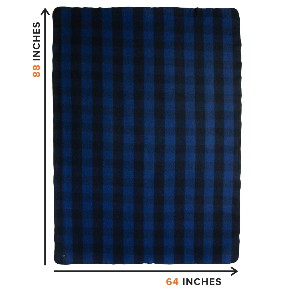 Arcturus Backwoods Wool Blanket - Blue Buffalo Plaid | 4.5 lbs